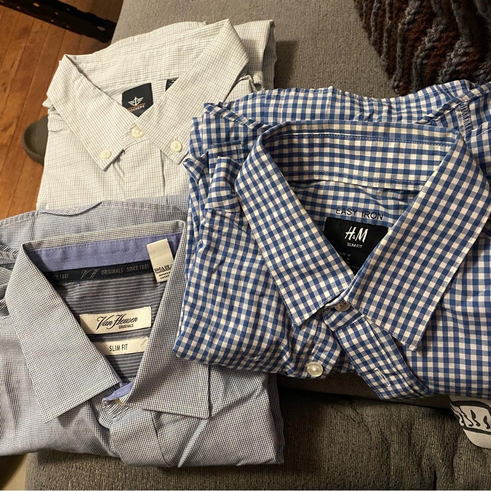 Van Heusen Gray and H&M Blue Men's Shirts, jockers